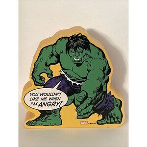 Incredible Hulk Wood Block Wall Hanging Approximately 4.5" Tall Marvel